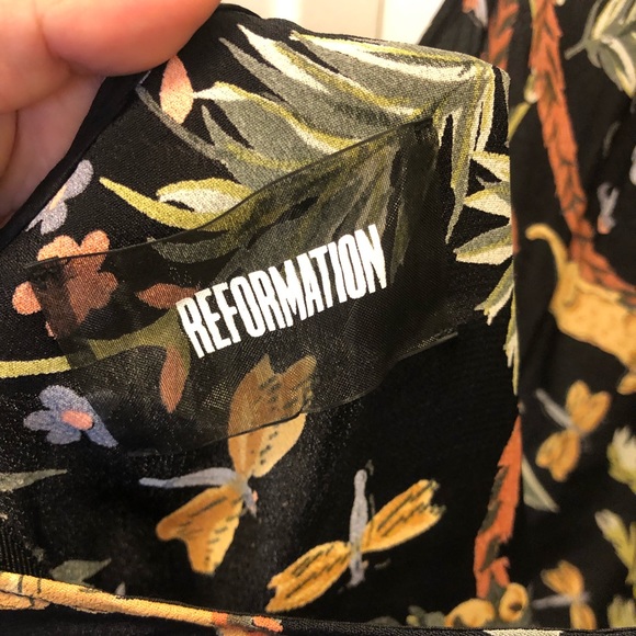 Reformation Black Animal Print Brasilia Shorts Romper Short Jumpsuit Large - Picture 4 of 5